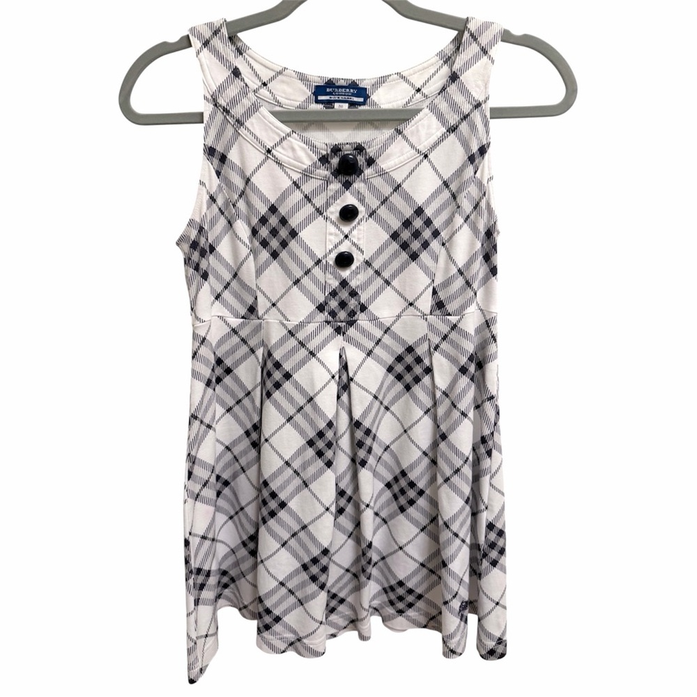 Burberry London Y2K Babydoll Top Sz 38 S/M Plaid Empire Waist Preppy Academia